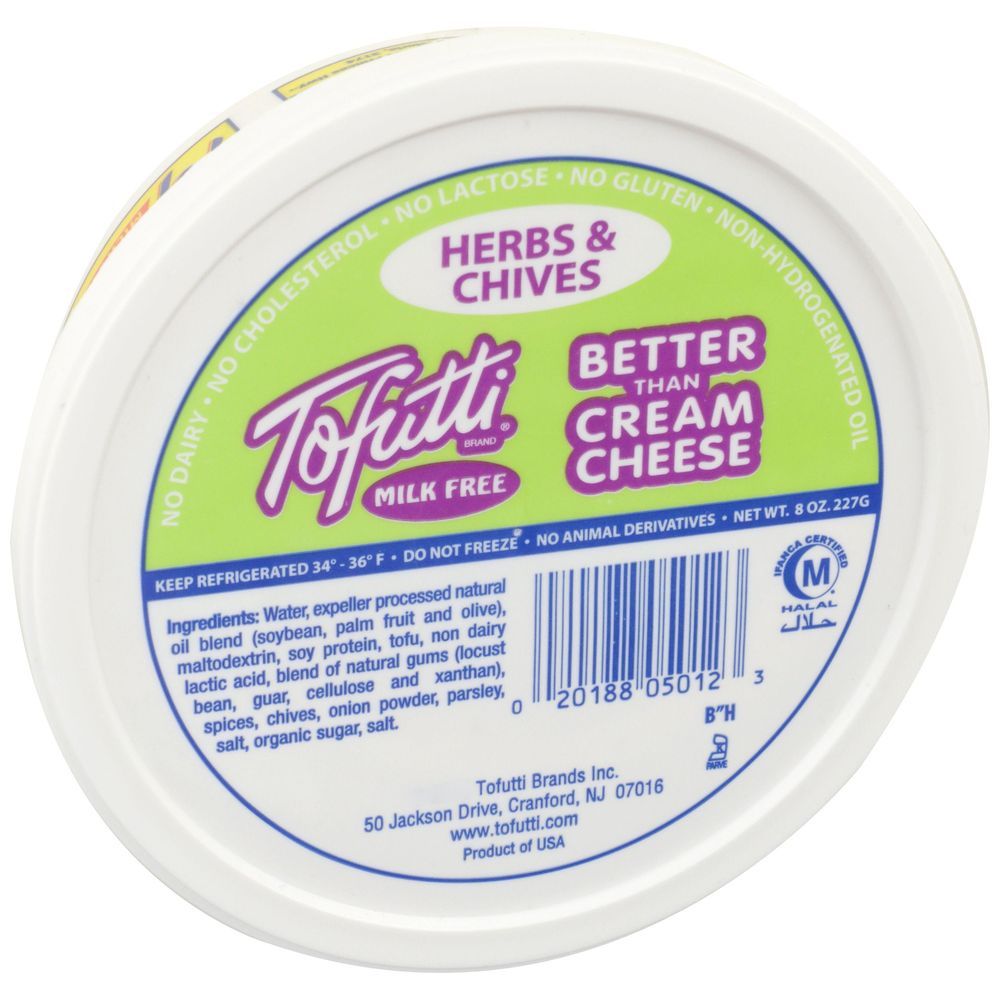 Tofutti Dairy Free Herbes And Chives Better Than Cream Cheese, 8 Ounce -- 12 Per Case