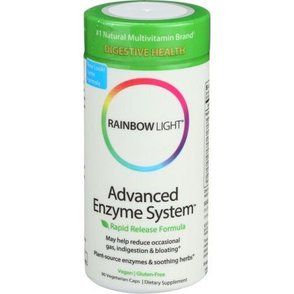 Rainbow Light Advanced Enzyme System Vegetarian Capsules, 90 Count