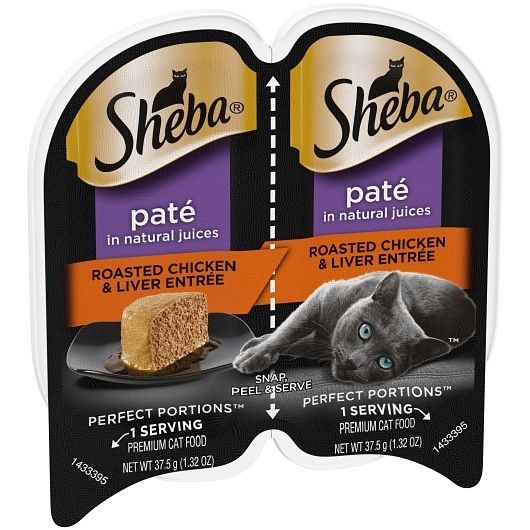 Sheba Perfect Portions Chicken And Liver Entree Wet Cat Food Tray, 2.6 Ounce -- 24 Per Case