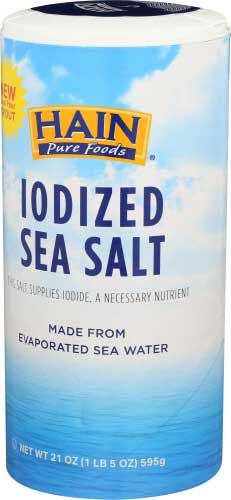 Hain Iodized Sea Salt, 21 Ounce -- 8 Per Case