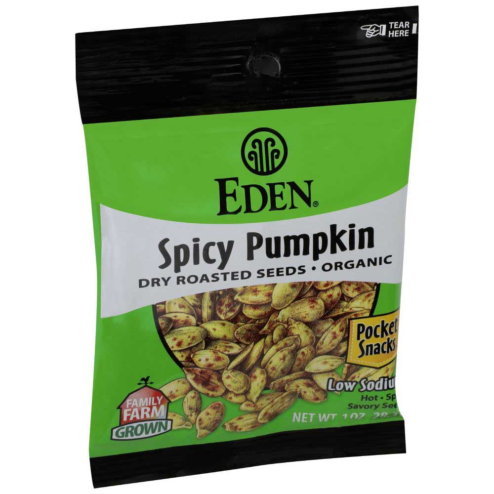 Eden Foods Organic Dry Roasted Spicy Pumpkin Seeds, 1 Ounce -- 12 Per Case