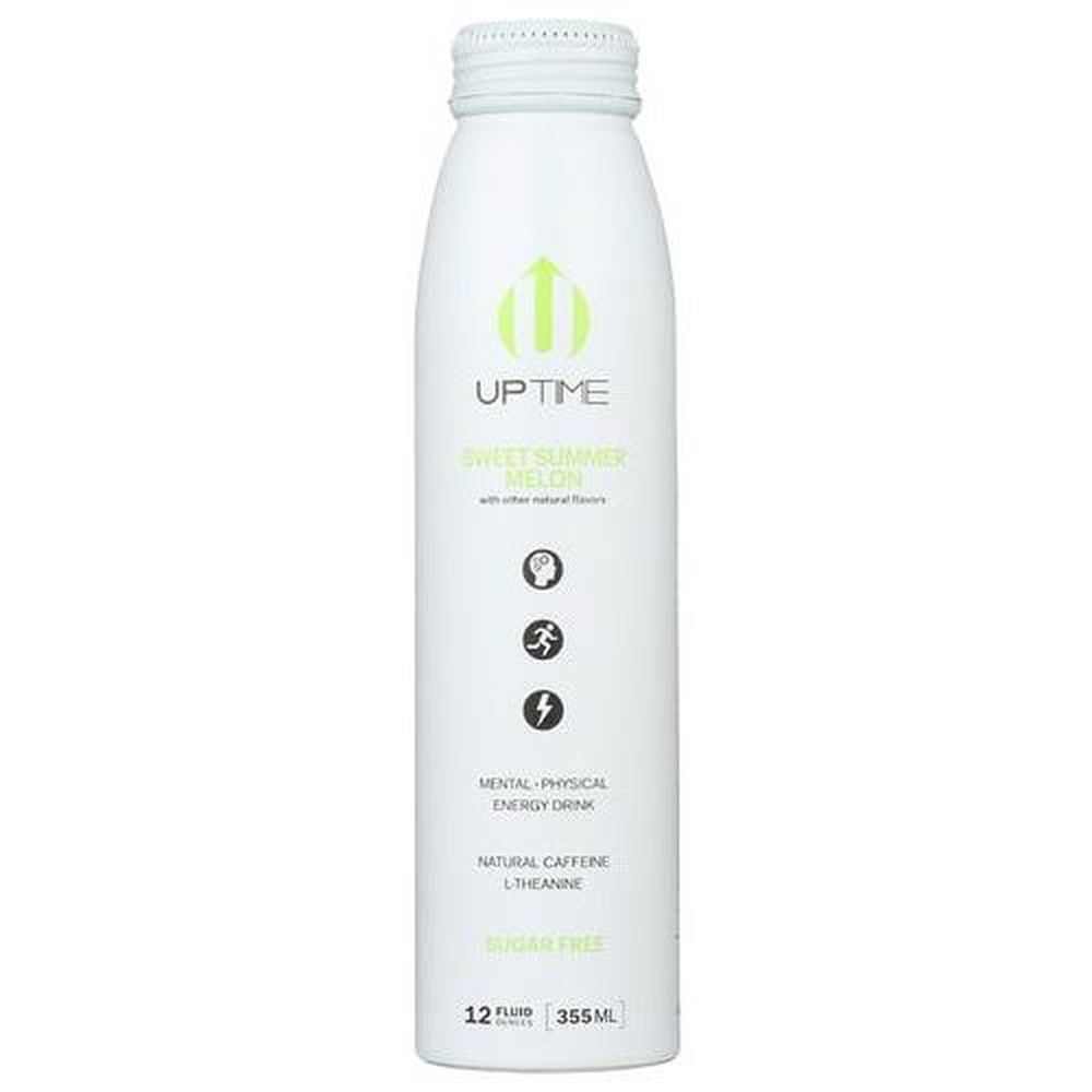 Uptime Summer Melon Zero Sugar Energy Drink, 12 Fluid Ounce -- 12 Per Case