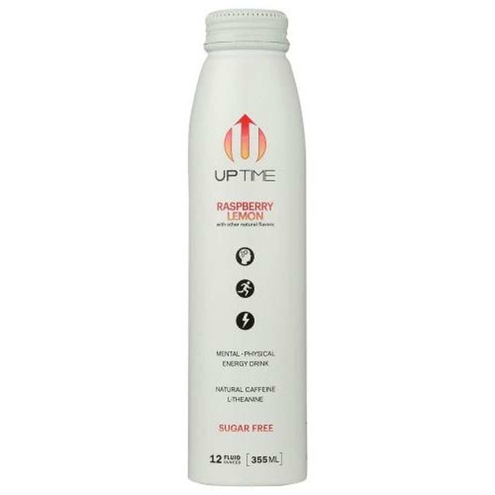 Uptime Raspberry Lemon Zero Sugar Energy Drink, 12 Fluid Ounce -- 12 Per Case