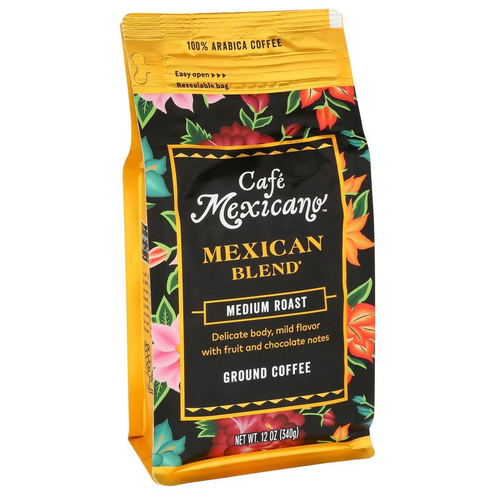 Cafe Mexicano Medium Roast Mexican Blend Ground Coffee, 12 Ounce -- 6 Per Case