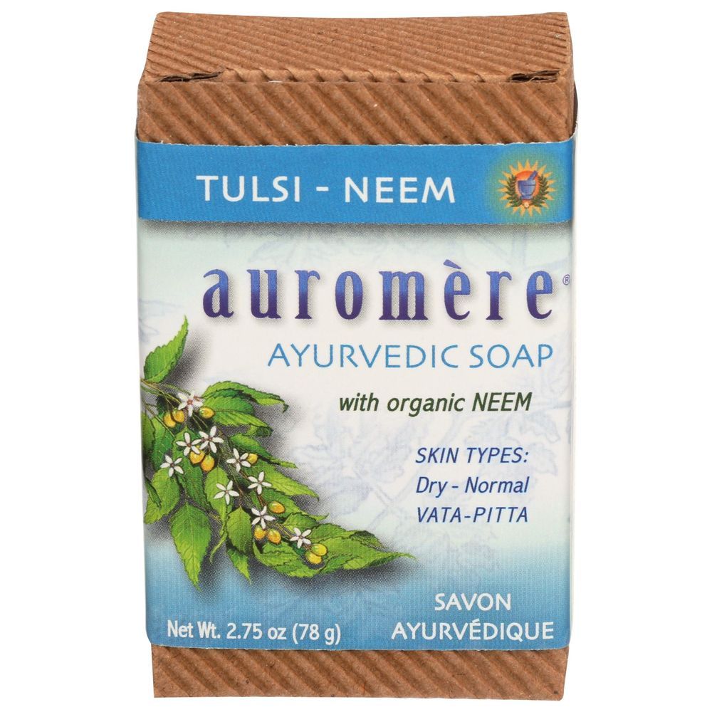 Auromere Tulsi Neem Ayurvedic Soap, 30 Count -- 3 Per Case