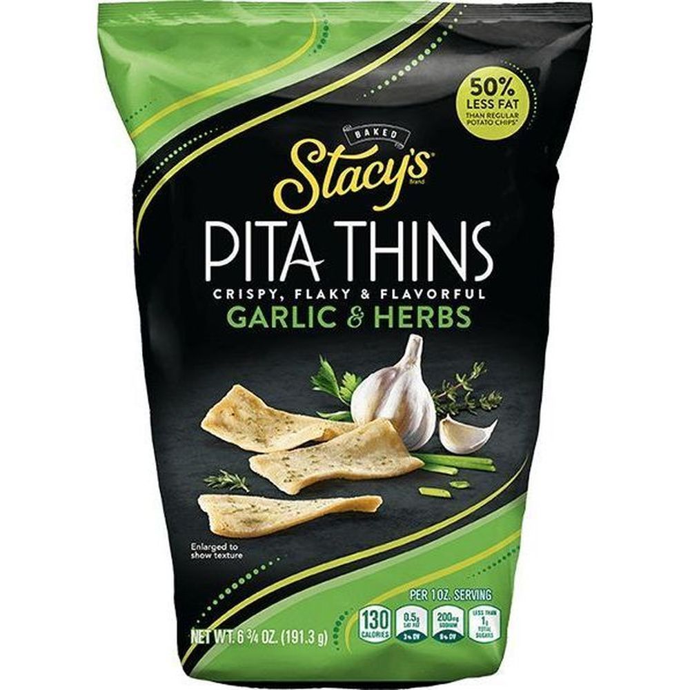 Stacys Garlic And Herbs Pita Thins, 6.75 Ounce -- 8 Per Case