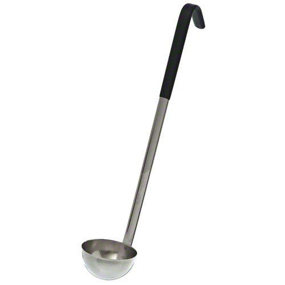Vollrath 58033 Stainless Steel Antimicrobial Two Piece Ladle With Black Kool-touch Handle, 3 Ounce Capacity