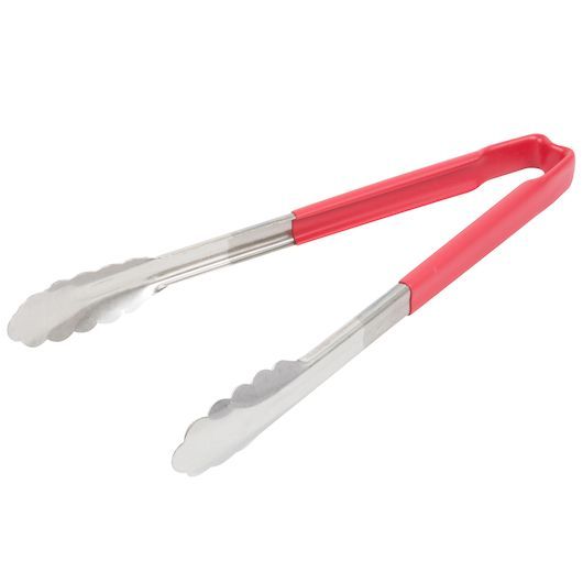 Vollrath Tong Kool-touch Scalloped Red 12 Inch -- 12 Per Case