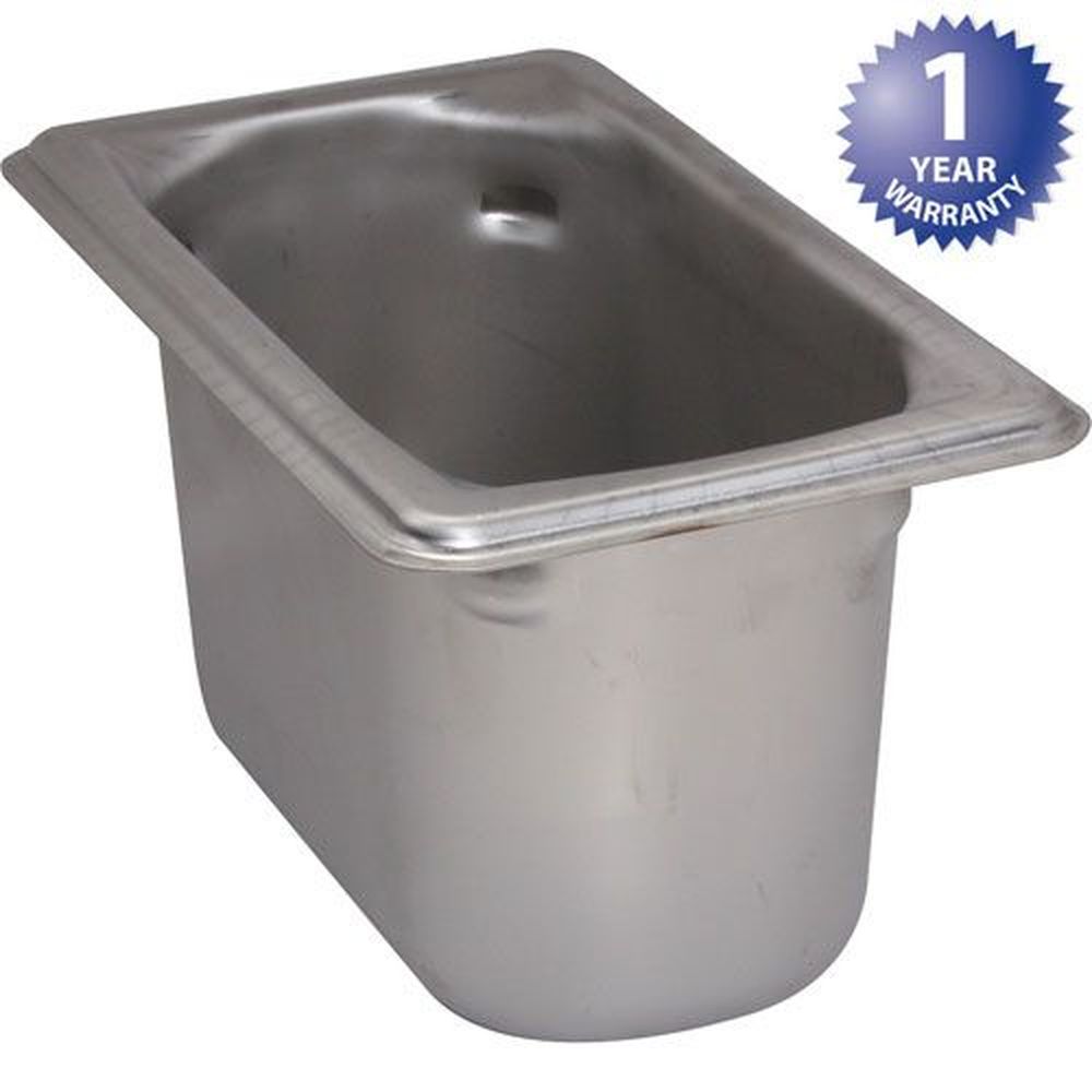 Vollrath 90942 Super Pan 3 Stainless Steel Ninth Size Steam Table Pan, 4 Inch Deep