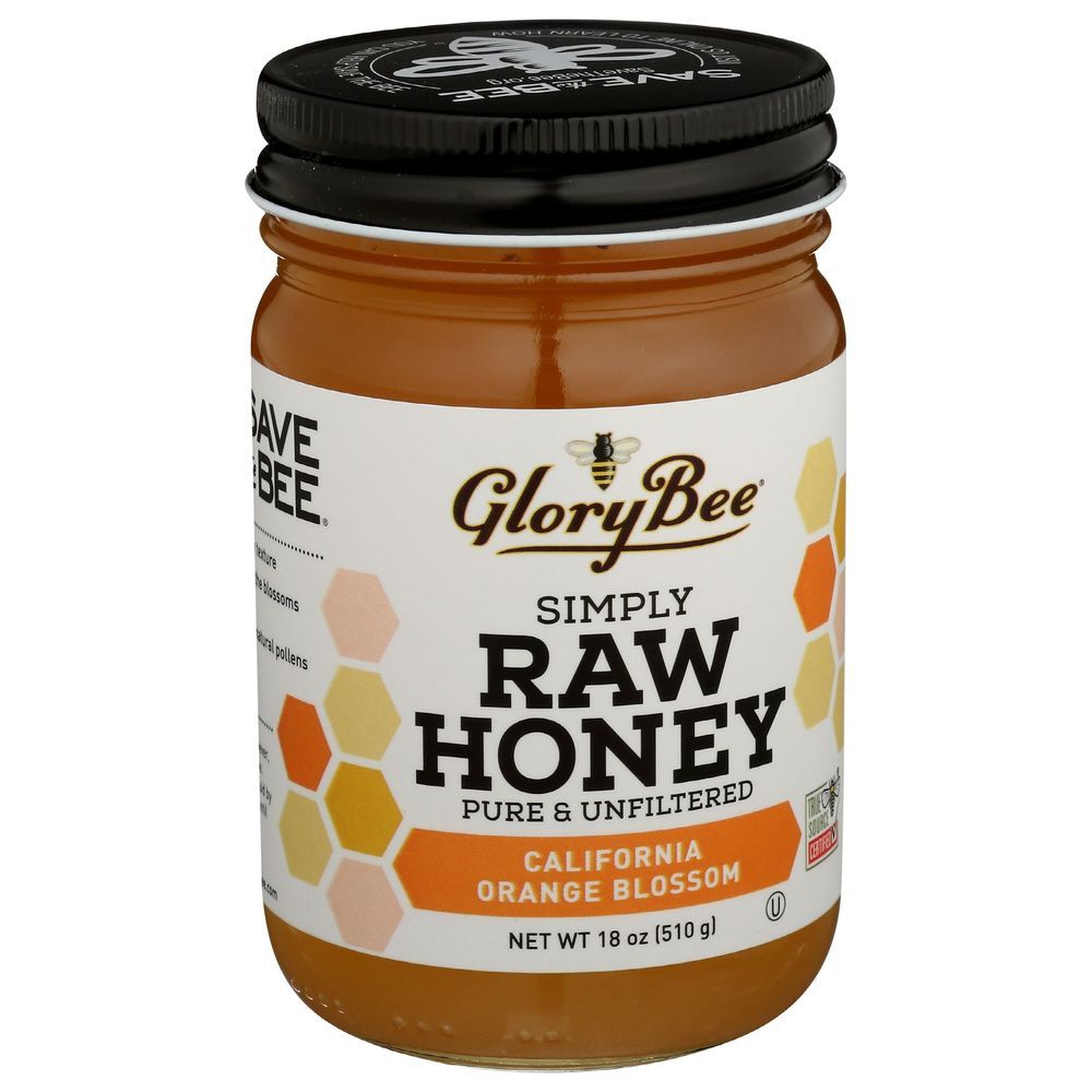Glorybee California Orange Blossom Simply Raw Honey, 18 Ounce -- 6 Per Case