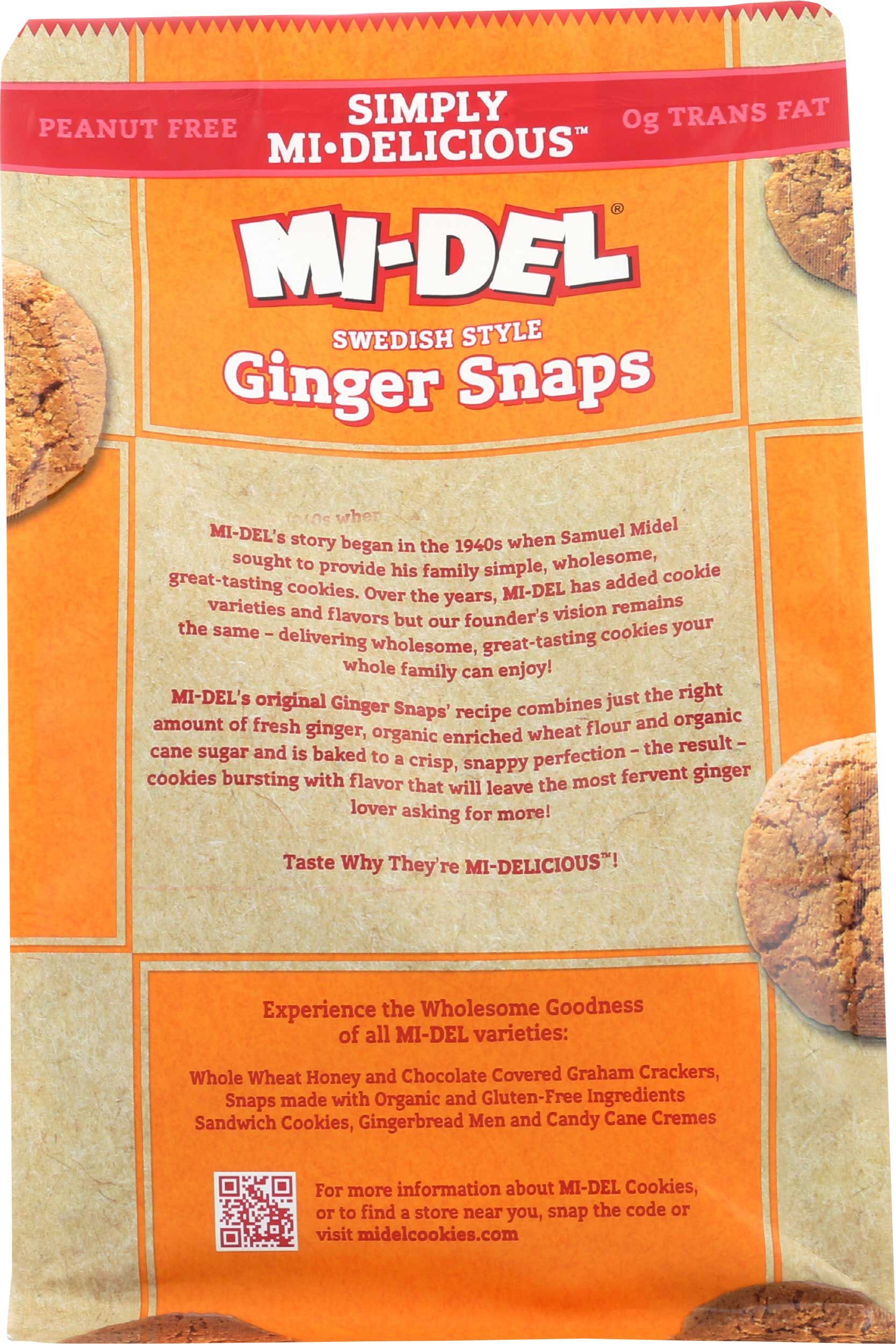Mi-del Ginger Snaps Swedish Style Crunchy Cookie, 10 Ounce -- 8 Per Case