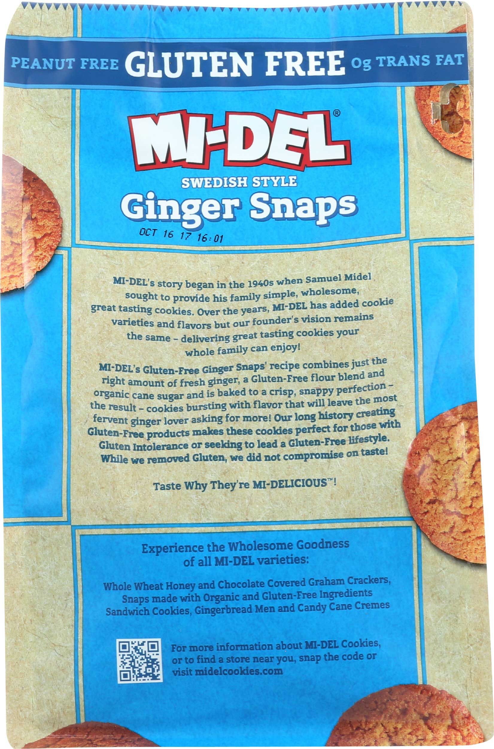 Mi-del Ginger Snaps Swedish Style Crunchy Cookie, 8 Ounce -- 8 Per Case