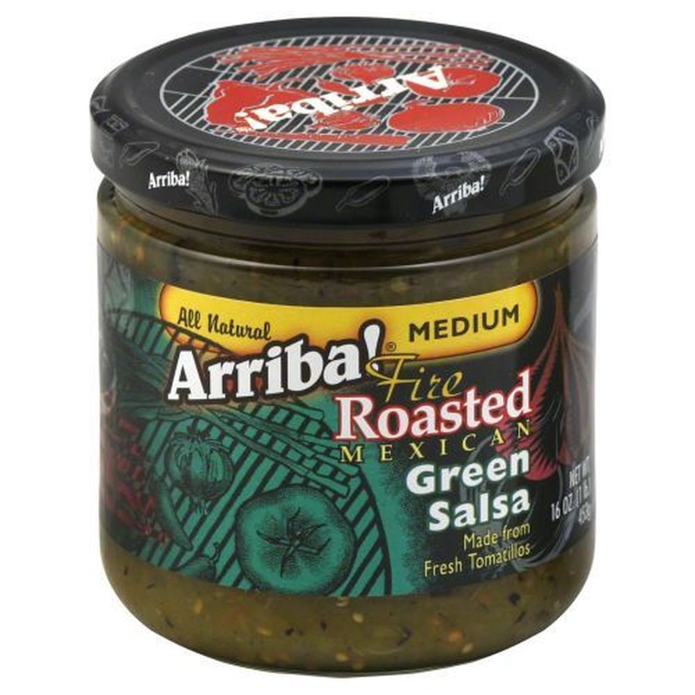 Arriba Medium Fire Roasted Green Salsa, 16 Ounce -- 6 Per Case