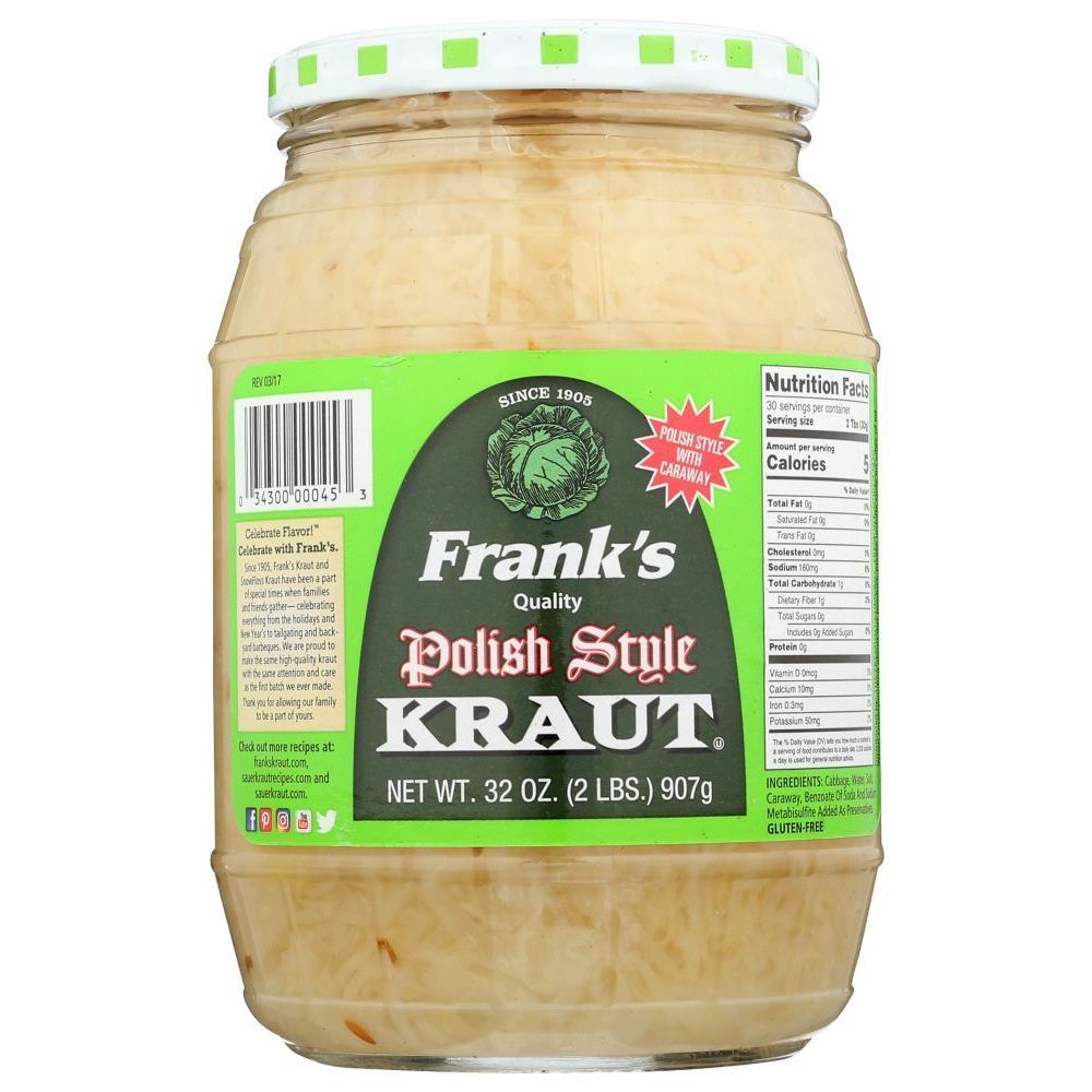 Frank's Polish Style Kraut, 32 Ounce -- 12 Per Case