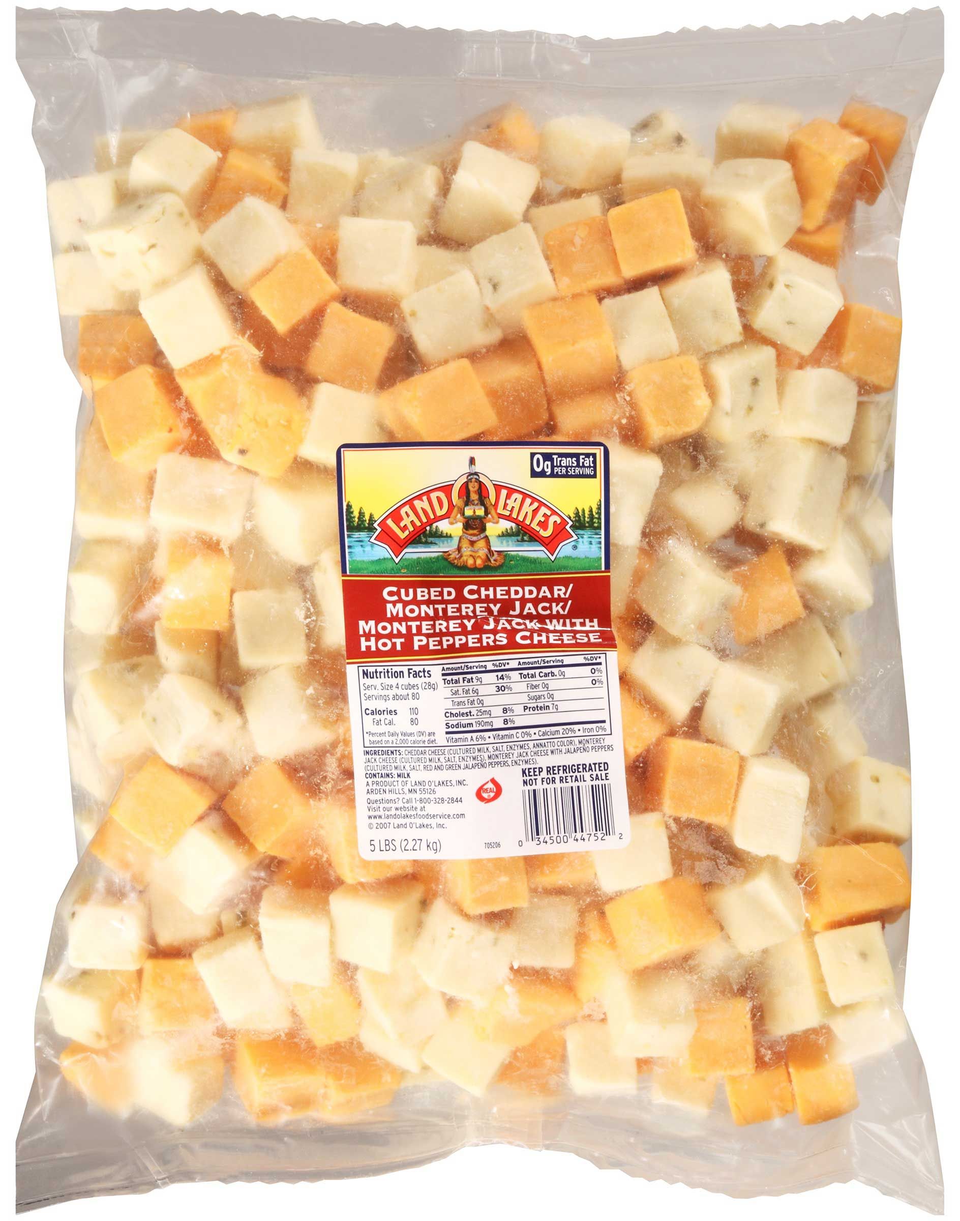 Land O Lakes Yellow Mild Cheddar Cheese Cube, 5 Pound -- 4 Per Case