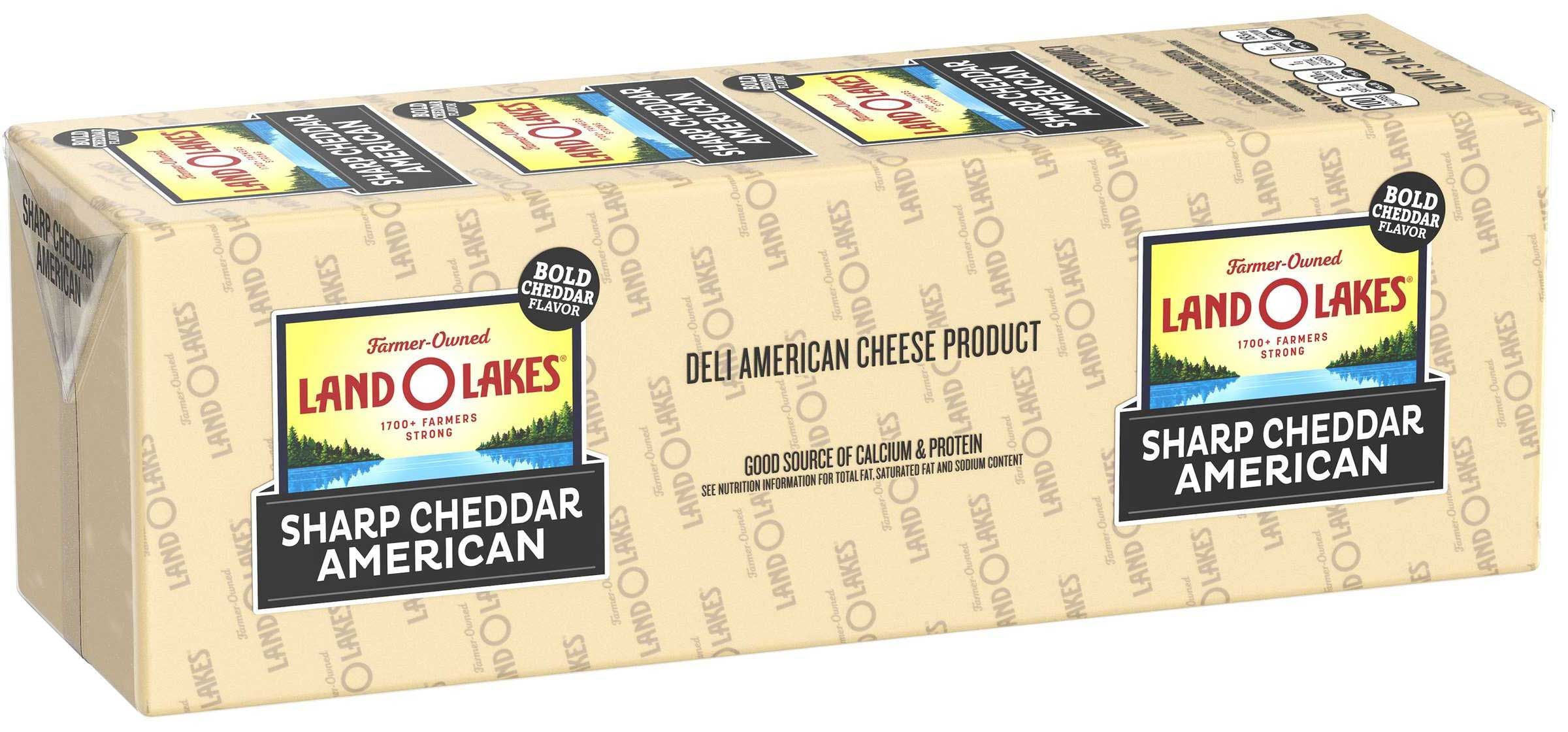 Land O Lakes Sharp Cheddar White Deli American Cheese Product, 5 Pound -- 2 Per Case