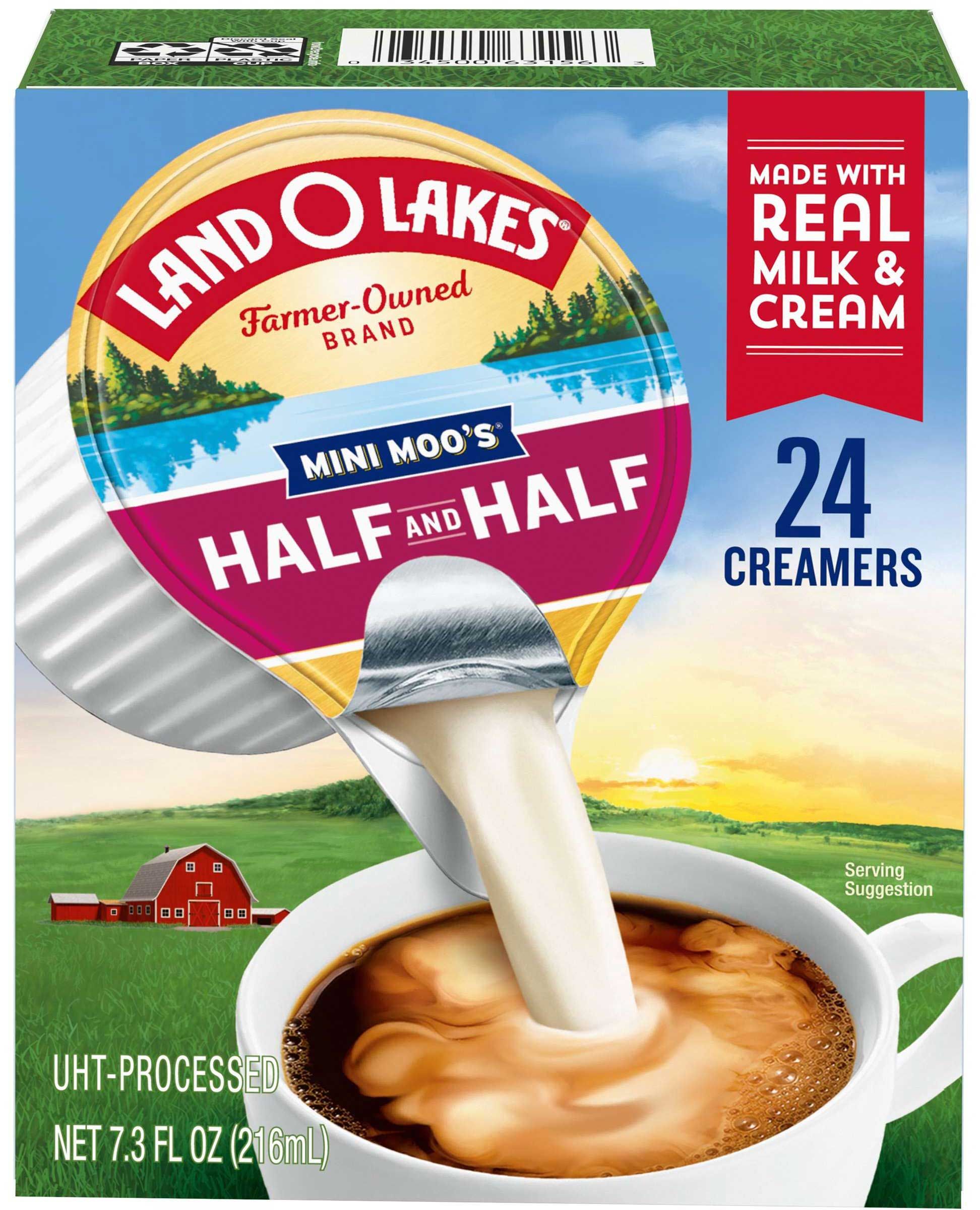Land O Lakes Half And Half Mini Moo's Cream, Aseptic Pack, 6.75 Fluid Ounce -- 6 Per Case