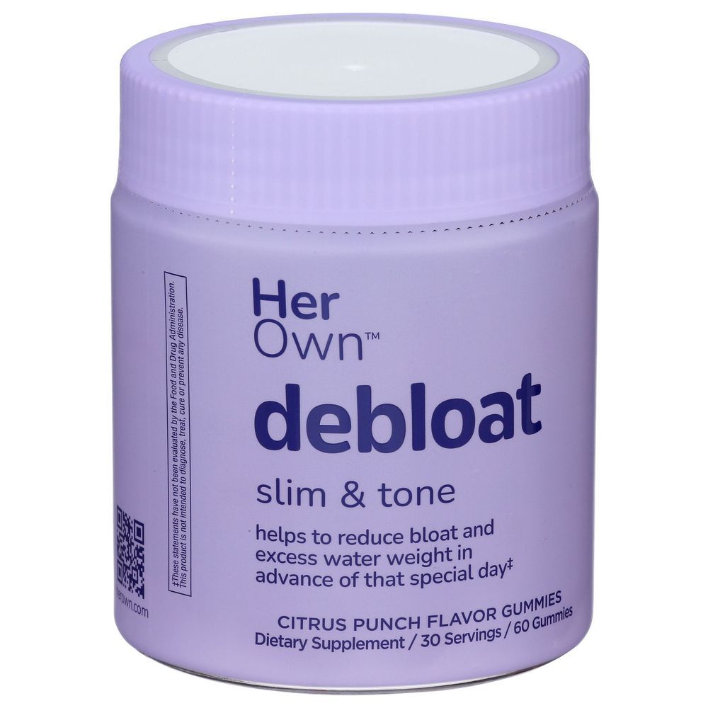Her Own Citrus Punch Flavor Debloat Gummies, 60 Count