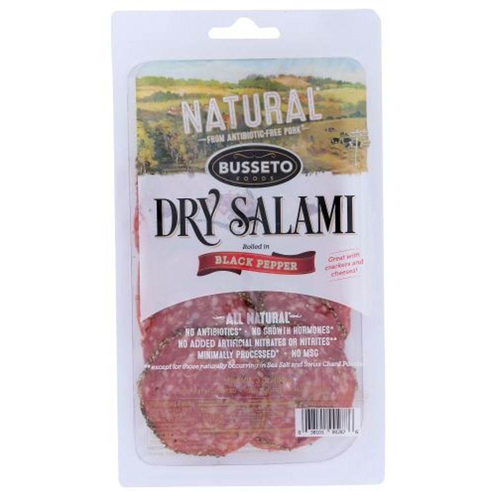 Busseto Black Pepper Dry Salami, 3 Ounce -- 12 Per Case
