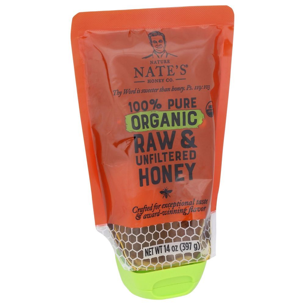 Nature Nate's Organic Raw And Unfiltered Honey, 14 Ounce -- 6 Per Case