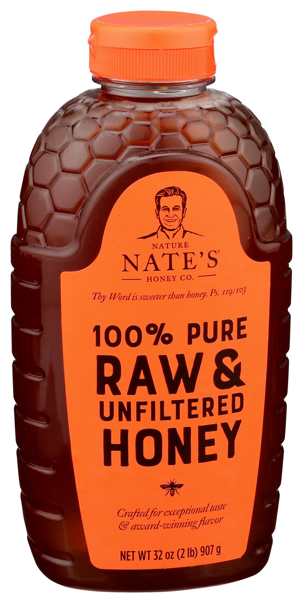 Nature Nate's 100 Percent Pure Raw And Unfiltered Honey, 32 Ounce