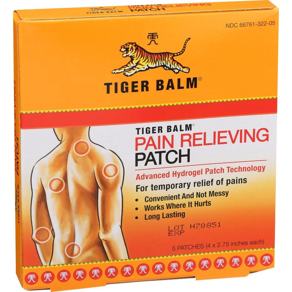 Tiger Balm Pain Relieving Patch, 5 Count