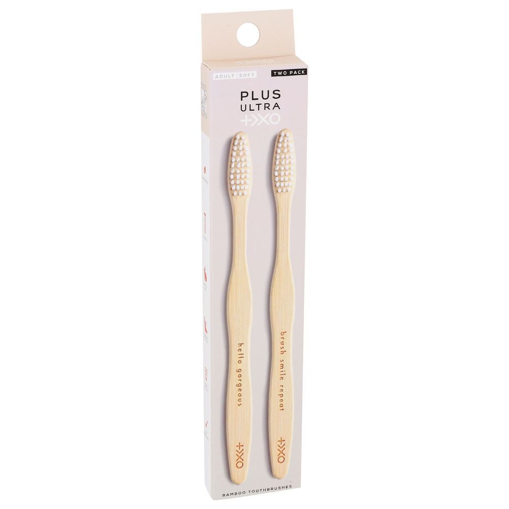 Plus Ultra Bamboo Soft Toothbrush For Adult, 2 Count -- 12 Per Case