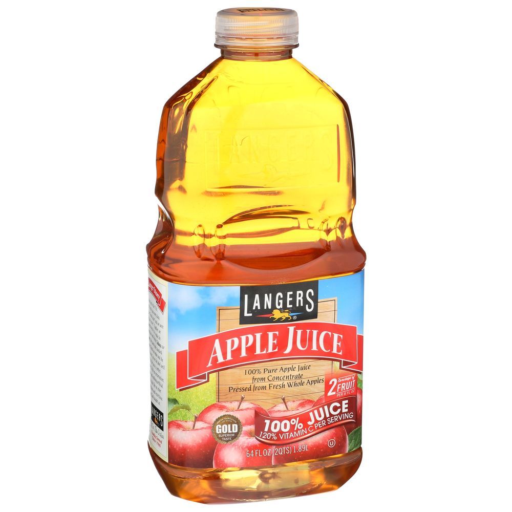 Langers 100 Percent Apple Juice, 64 Fluid Ounce -- 8 Per Case