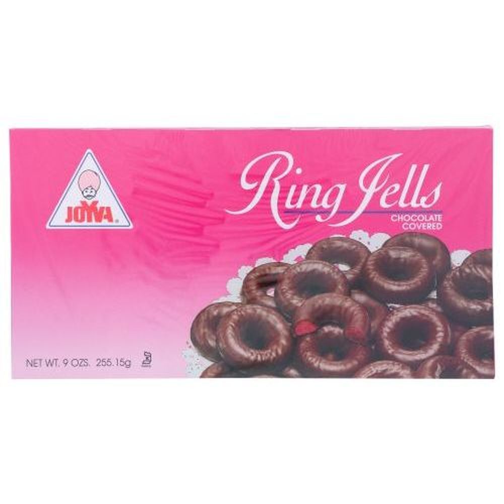Joyva Chocolate Covered Raspberry Ring Jells, 9 Ounce -- 12 Per Case