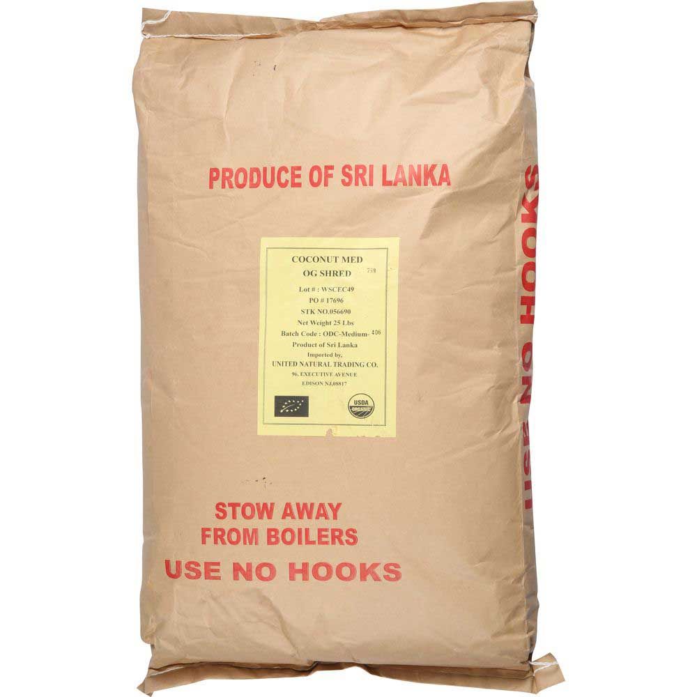 Unfi Organic Dried Medium Shredded Coconut, 25 Pound