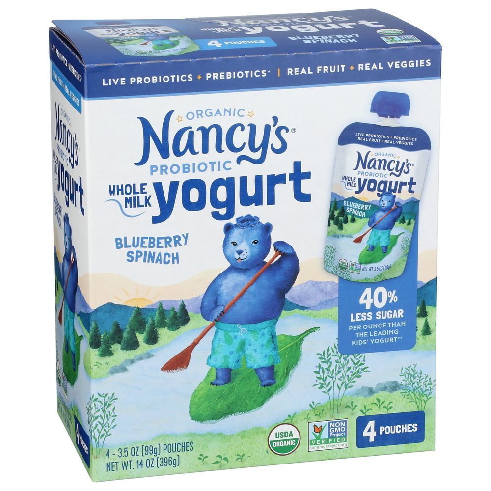 Nancy's Organic Blueberry Spinach Probiotic Yogurt, 14 Ounce -- 6 Per Case