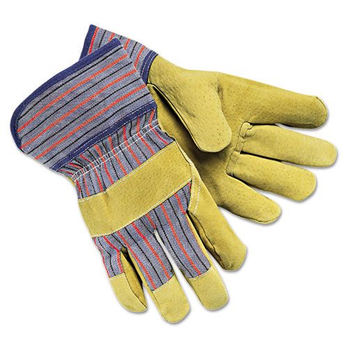 Mcr Safety Large Grain-leather-palm Gloves -- 12 Pairs Per Case