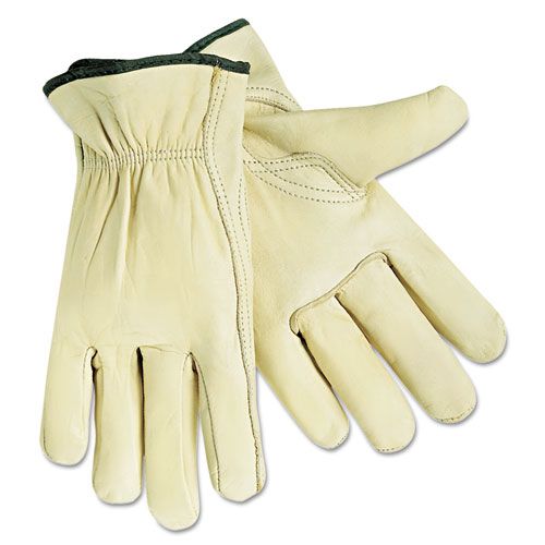 Mcr Safety Large White Economy Leather Drivers Gloves -- 12 Pairs Per Case