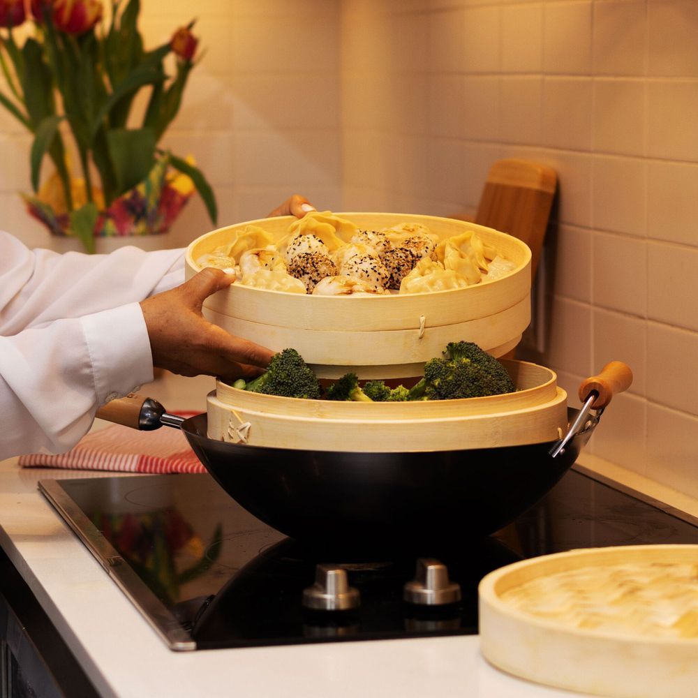 Joyce Chen 2-tier Bamboo Steamer Basket, 10 Inch