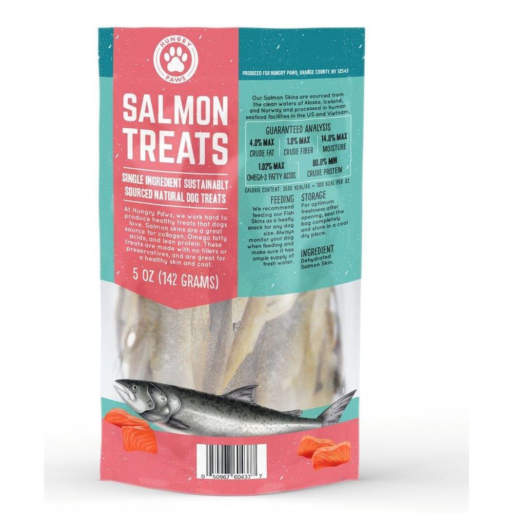 Hungry Paws Salmon Skin Treats For Dogs, 5 Ounce -- 6 Per Case