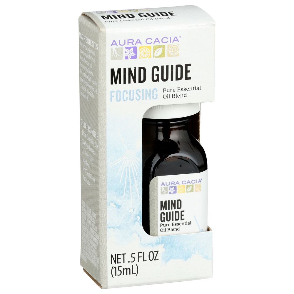 Aura Cacia Mind Guide Essential Oil Blend, Boxed, 0.25 Fluid Ounce