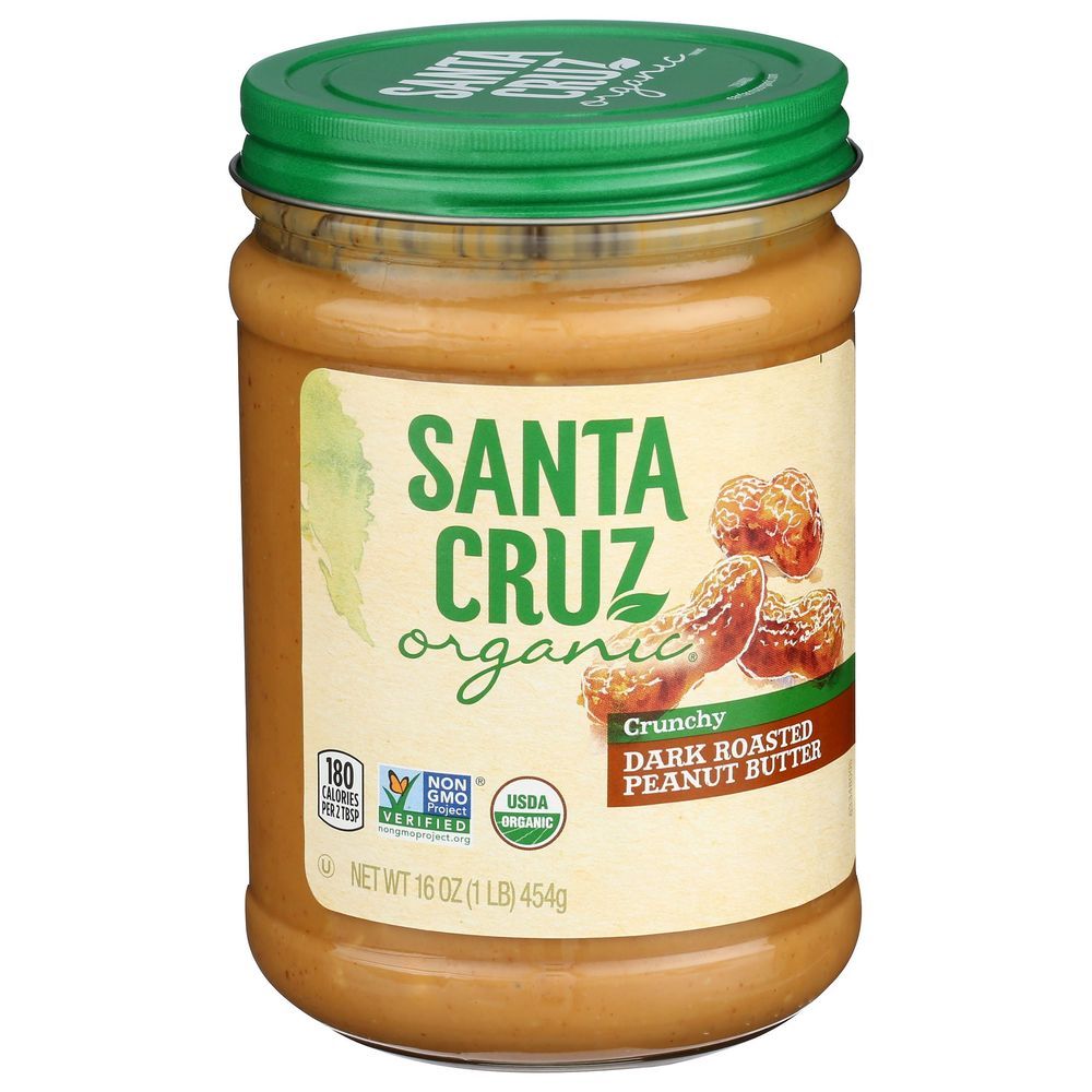 Santa Cruz Organic Crunchy Dark Roasted Peanut Butter, 16 Ounce -- 12 Per Case