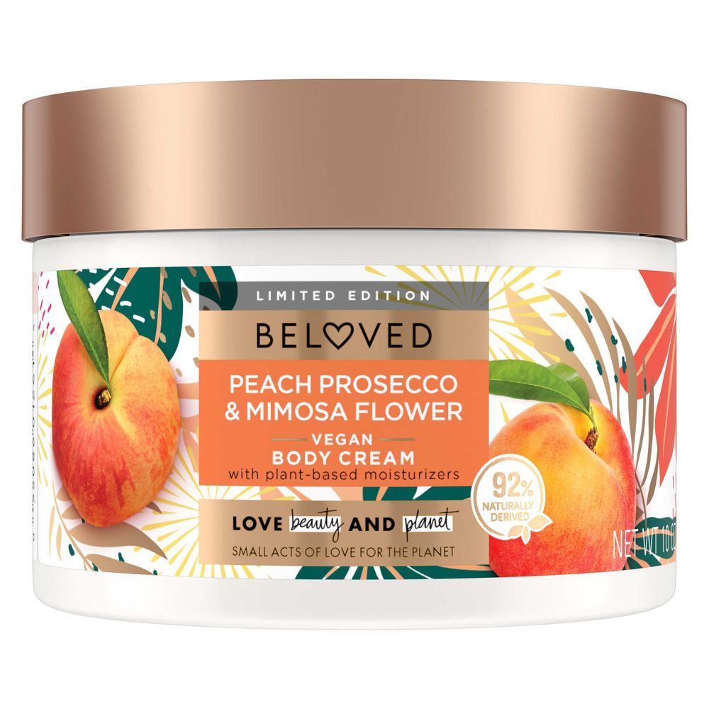 Love Beauty & Planet Beloved Peach Prosecco & Mimosa Flower Body Cream, 10 Ounce -- 6 Per Case