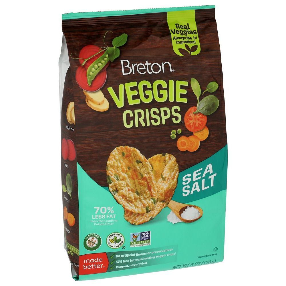 Dare Foods Breton Sea Salt Veggie Crisps, 6 Ounce -- 12 Per Case