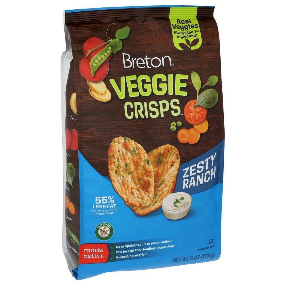 Dare Foods Breton Zesty Ranch Veggie Crisps, 6 Ounce -- 12 Per Case