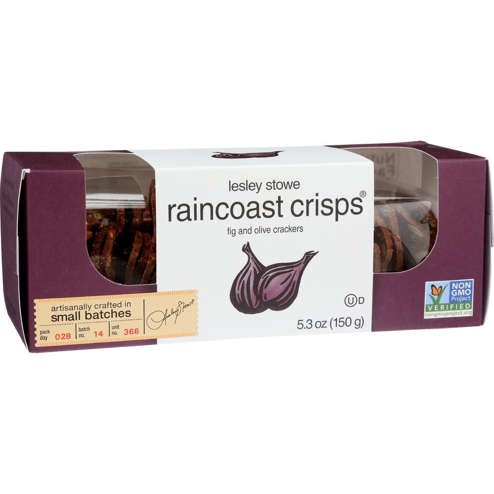 Lesley Stowe Raincoast Crisps Fig And Olive Crackers, 5.3 Ounce -- 12 Per Case