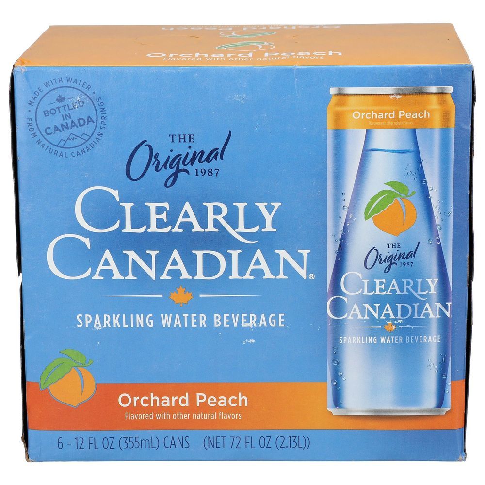 Clearly Canadian Orchard Peach Sparkling Water, 72 Fluid Ounce -- 4 Per Case