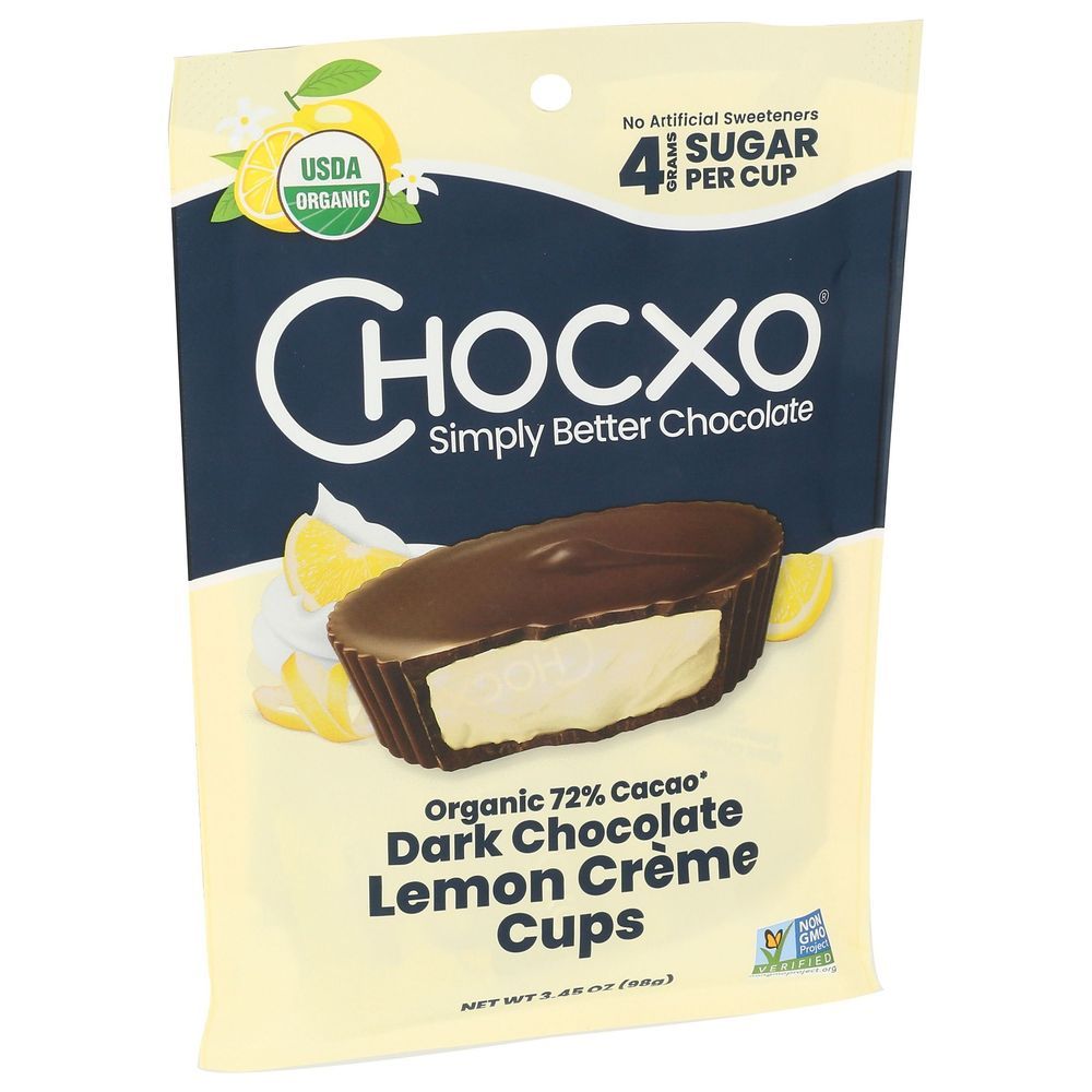 Chocxo Organic Dark Chocolate Lemon Cr¨me Cup, 3.45 Ounce -- 6 Per Case
