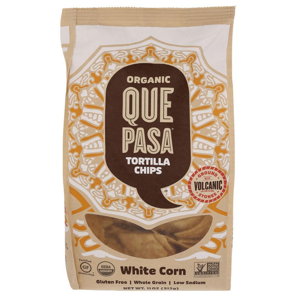 Que Pasa Organic White Corn Tortilla Chip, 11 Ounce -- 6 Per Case