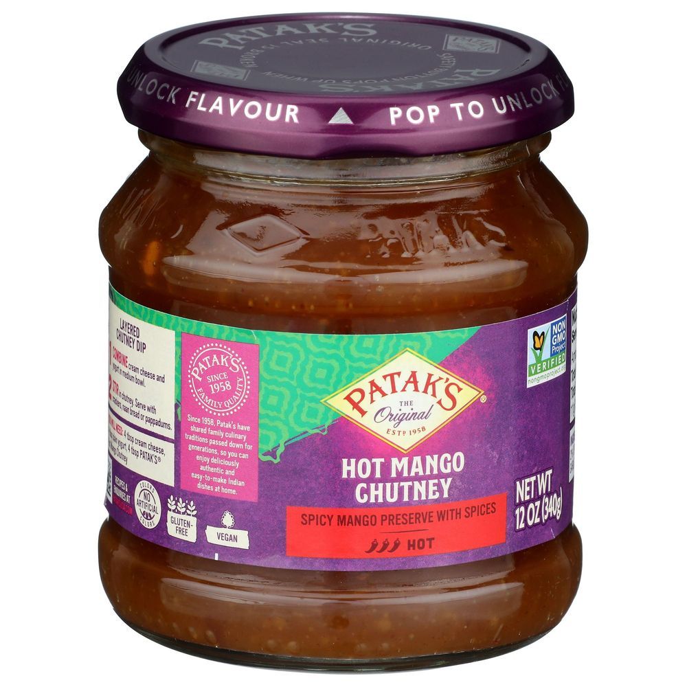 Pataks Original Hot Mango Chutney, 12 Ounce -- 6 Per Case