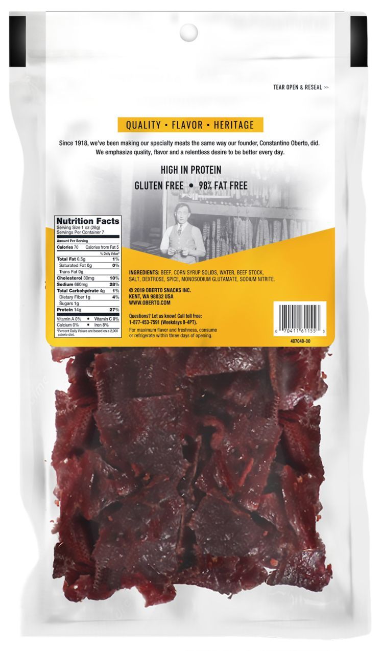 Oberto Thin Style Original Beef Jerky, 7 Ounce -- 6 Per Case