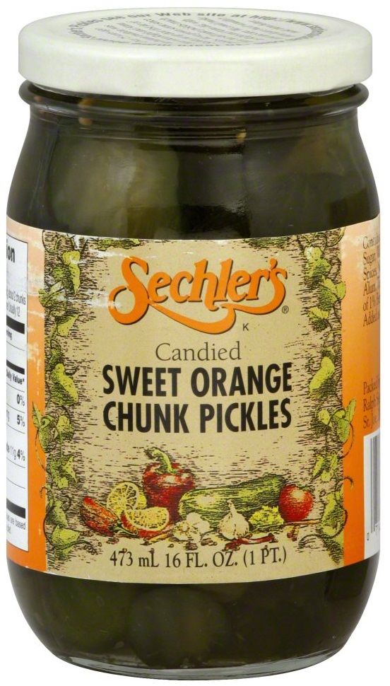 Sechler's Candied Sweet Orange Chunk Pickles, 16 Ounce -- 6 Per Case