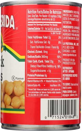 La Preferida Chick Peas, 15 Ounce -- 12 Per Case