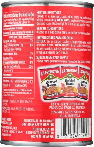 La Preferida Authentic Refried Beans, 16 Ounce -- 12 Per Case