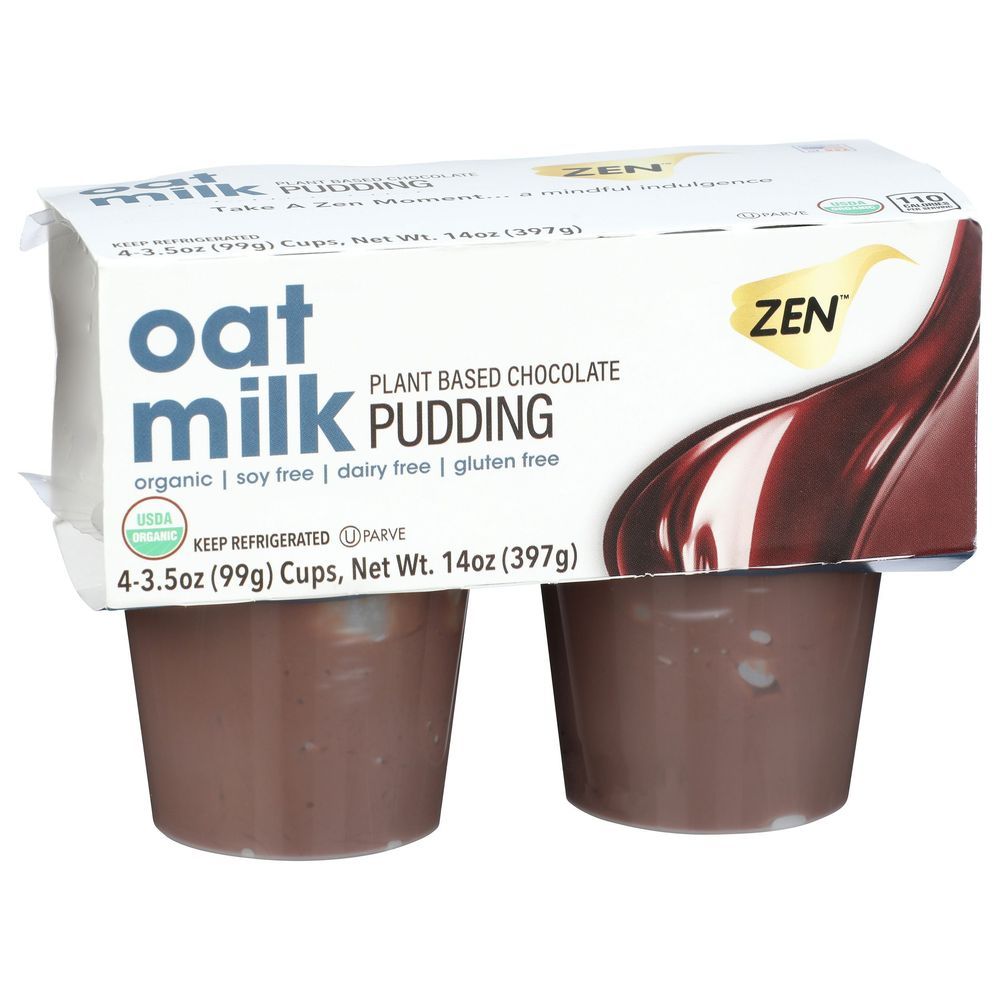 Zen Organic Plant Based Chocolate Oat Milk Pudding, 3.5 Ounce -- 24 Per Case
